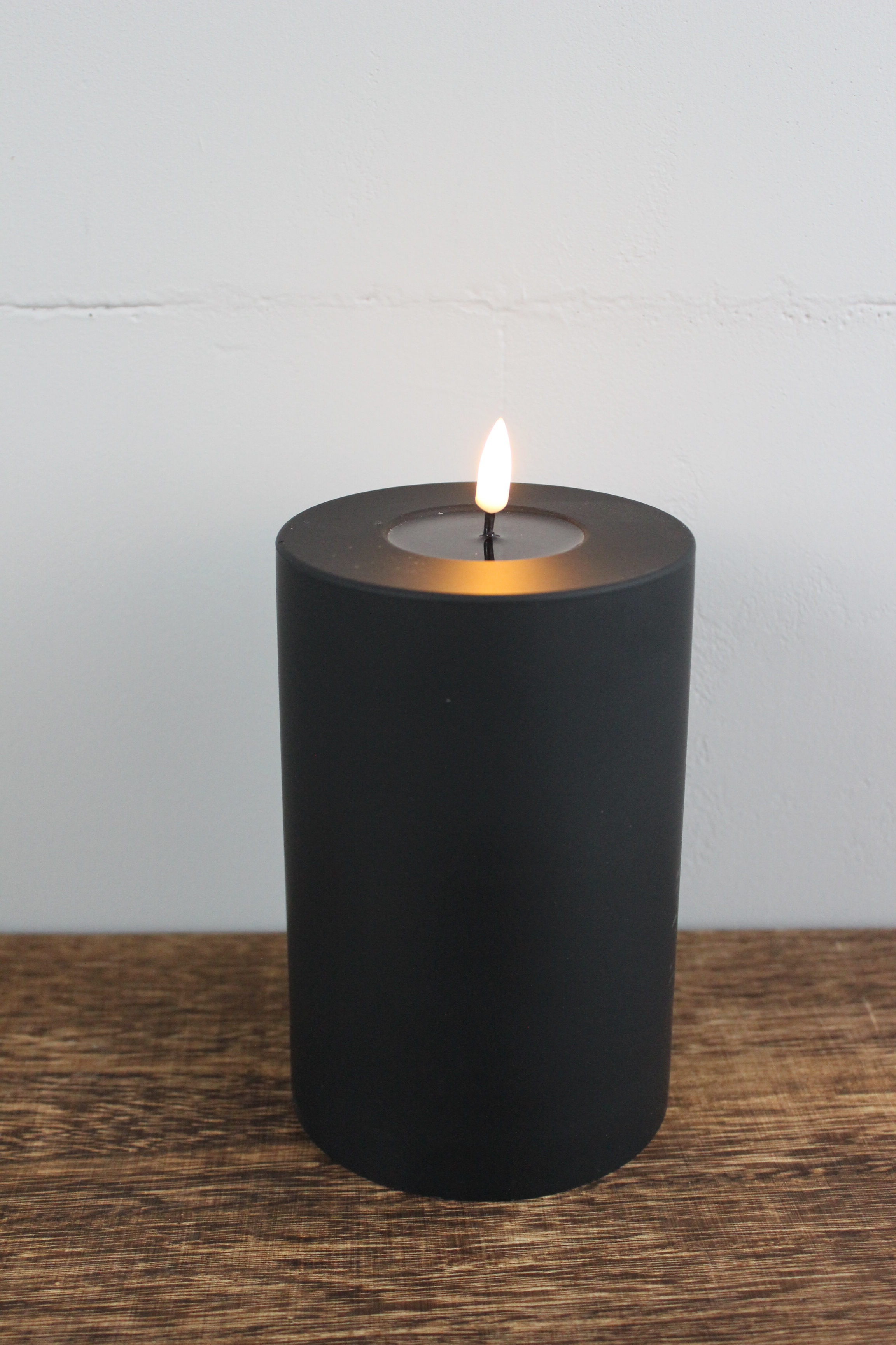 LED Stumpenkerze 10x15 - Schwarz