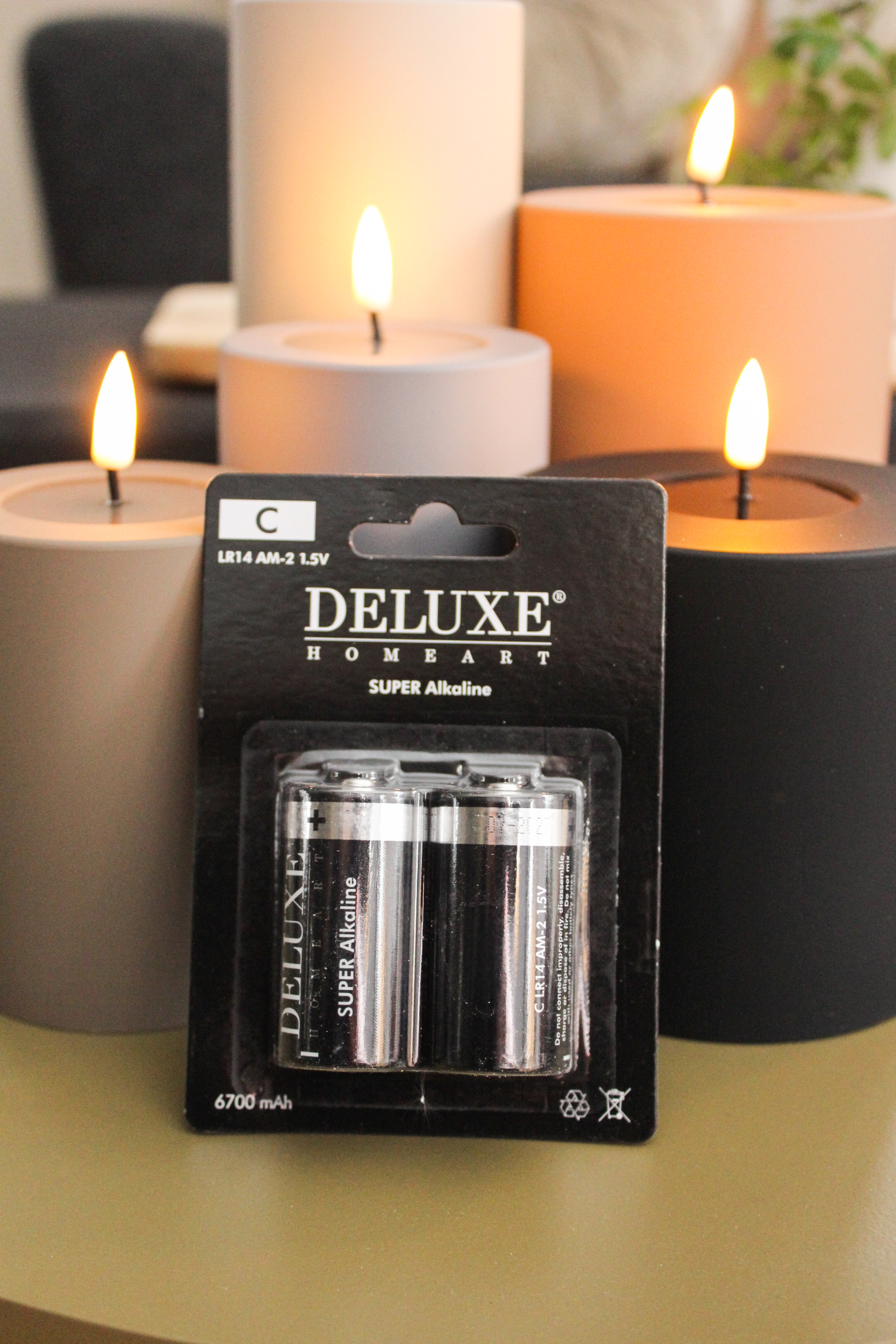 LED Stumpenkerze 7,5x12,5 - Karamell