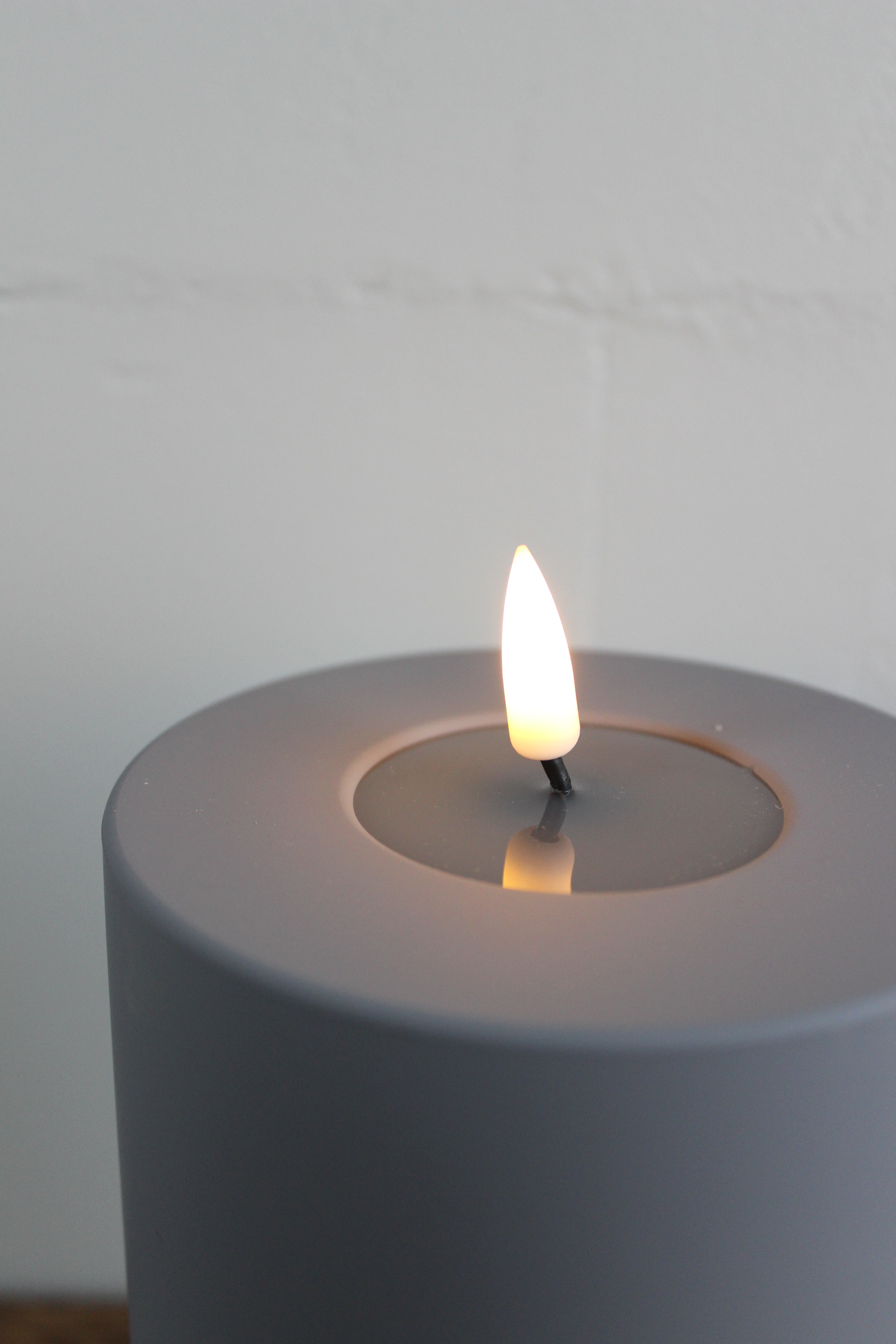 LED Stumpenkerze 10x15 - Grau