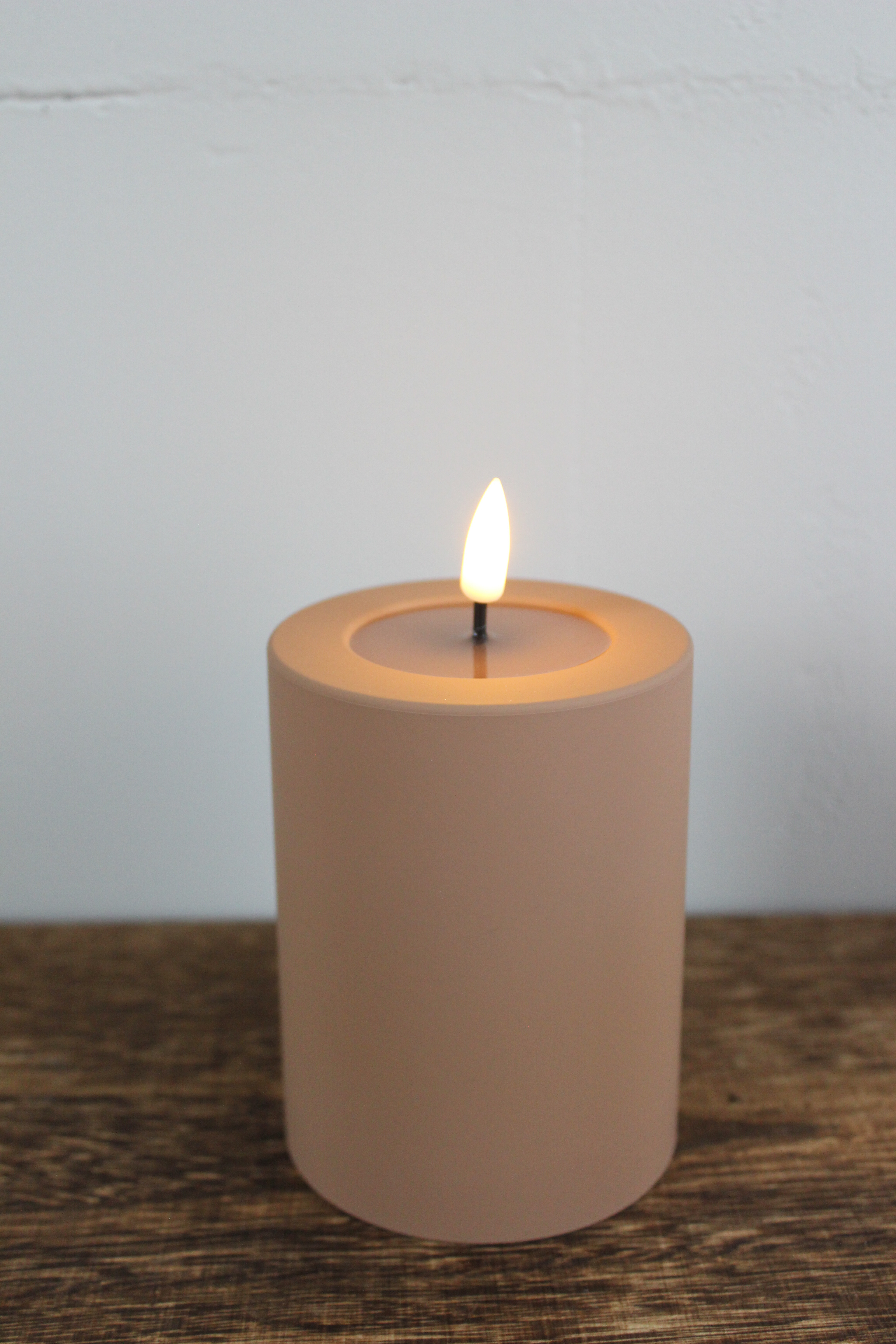 LED Stumpenkerze 7,5x10 - Karamell
