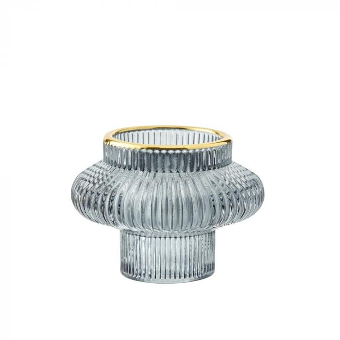 Kleines Windlicht Levi - Grau