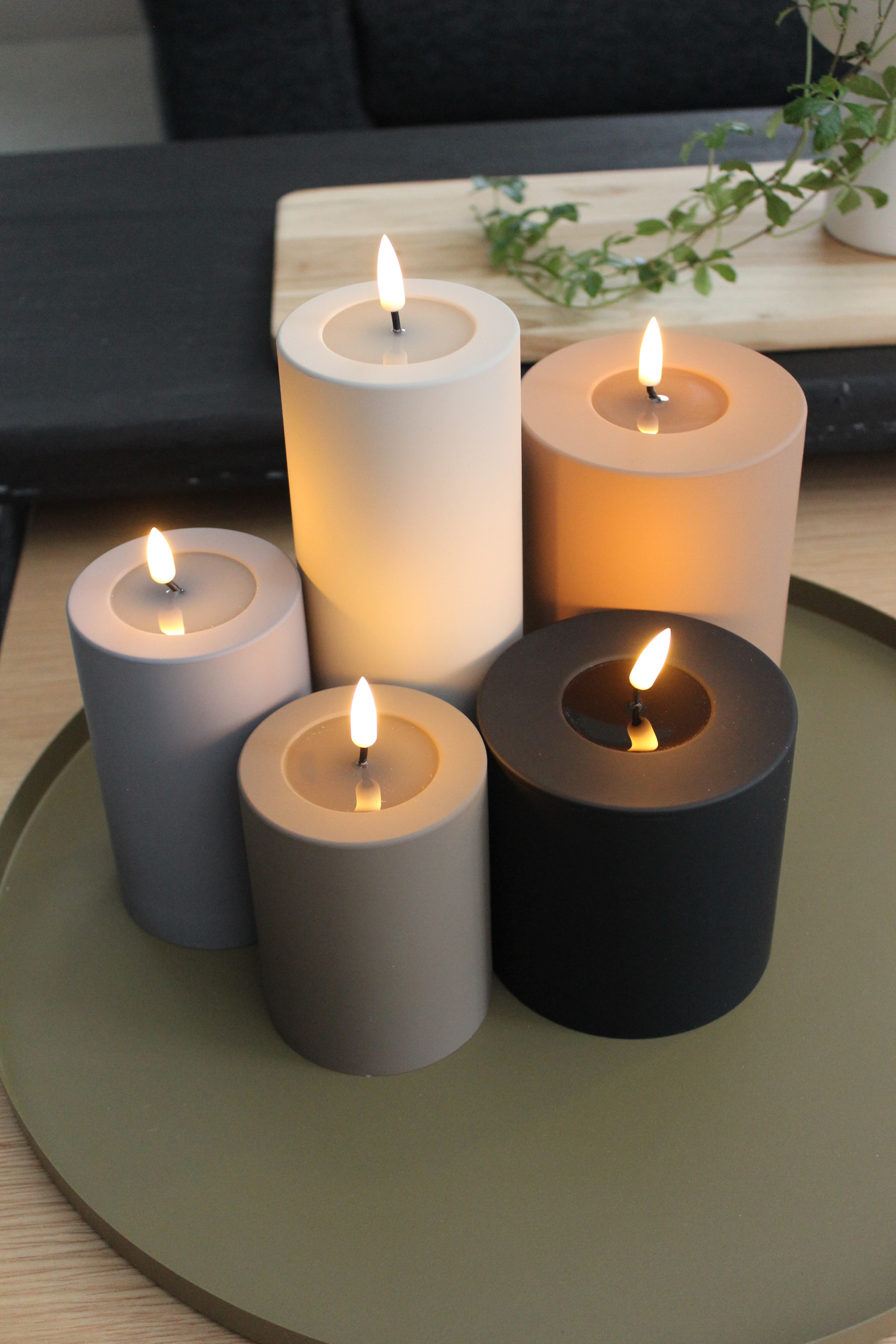 LED Stumpenkerze 7,5x20 - Karamell