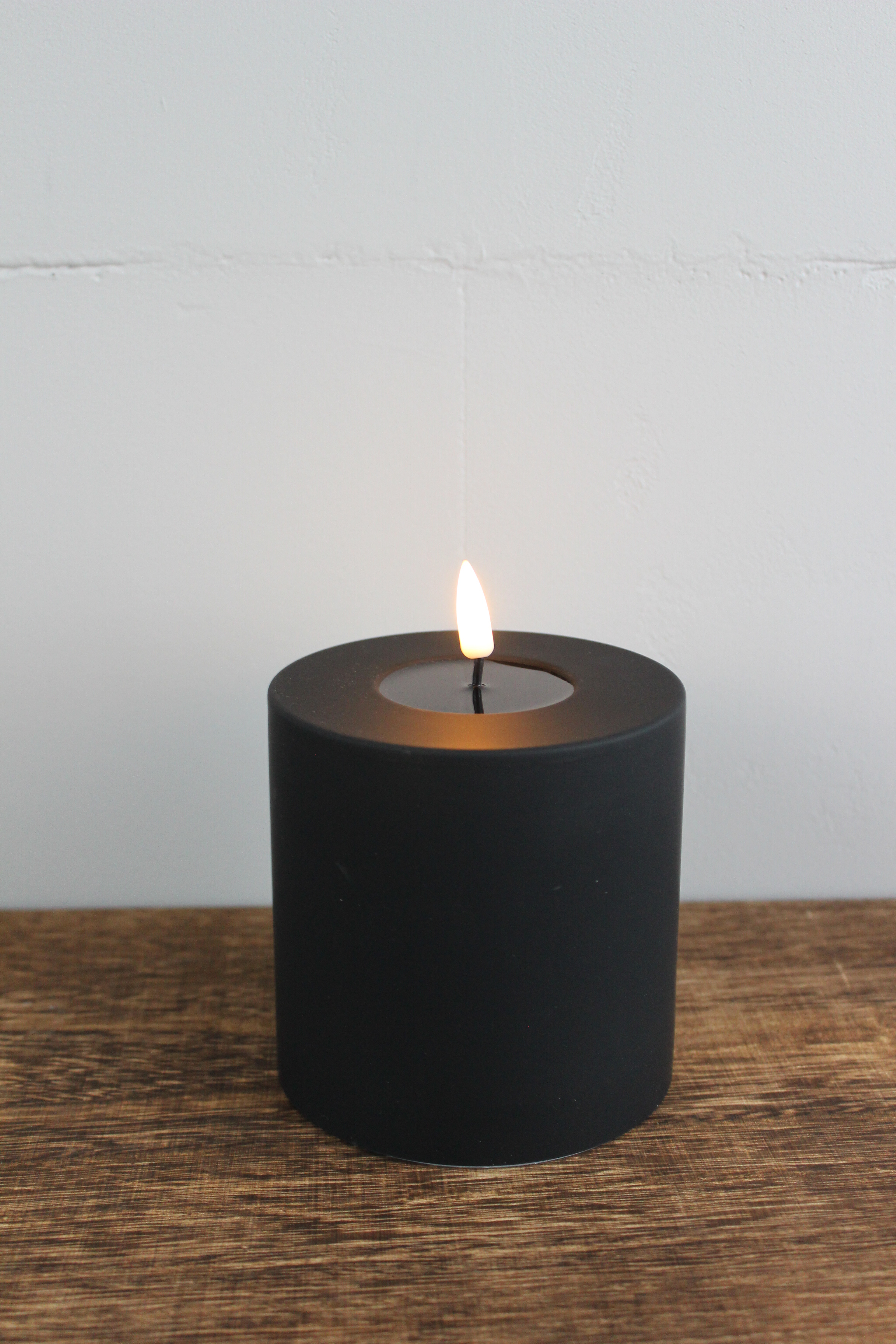 LED Stumpenkerze 10x10 - schwarz