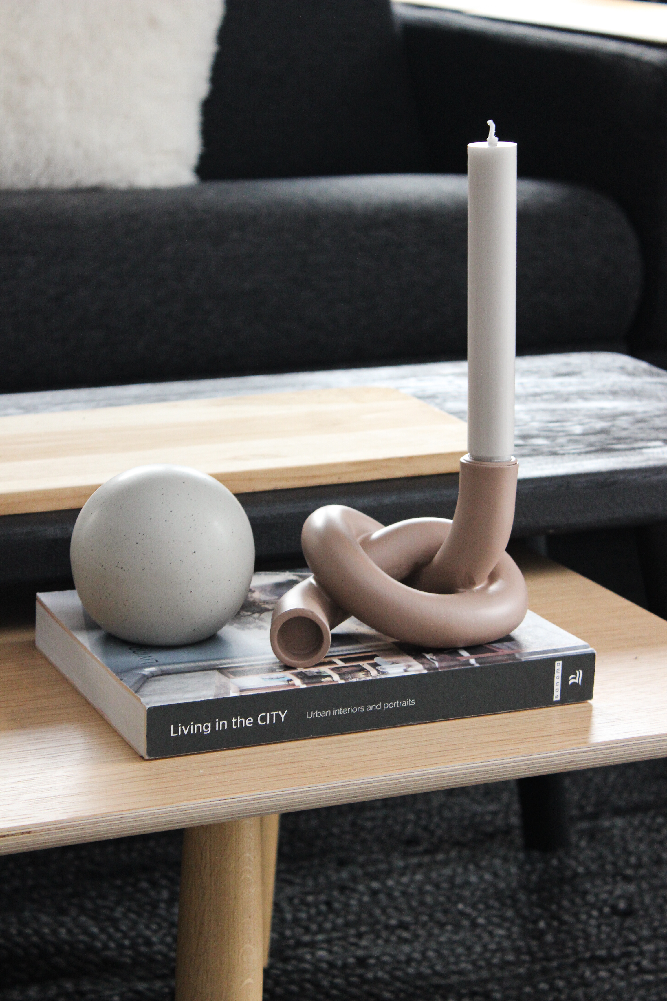 Kerzenhalter Knut single hell braun